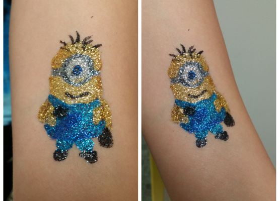 Wonderful Glitter Minion Tattoo Design For Arm