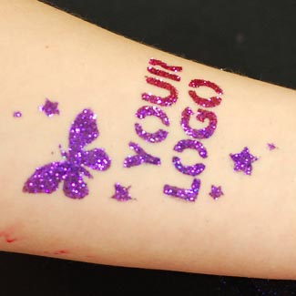 Your Logo - Purple Glitter Butterfly Tattoo Design For Forearm