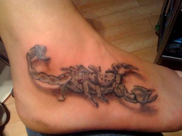 3D Scorpion Tattoo On Foot