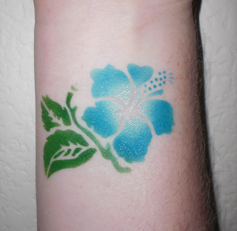 Airbrush Flower Tattoo Design For Wrist