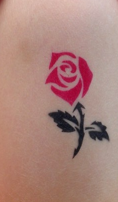 Airbrush Red Rose Tattoo Design