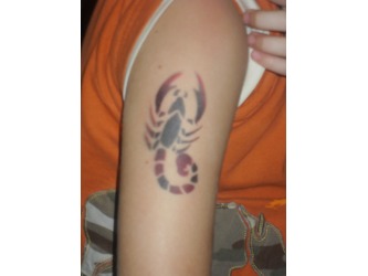 Airbrush Scorpion Tattoo On Half Sleeve