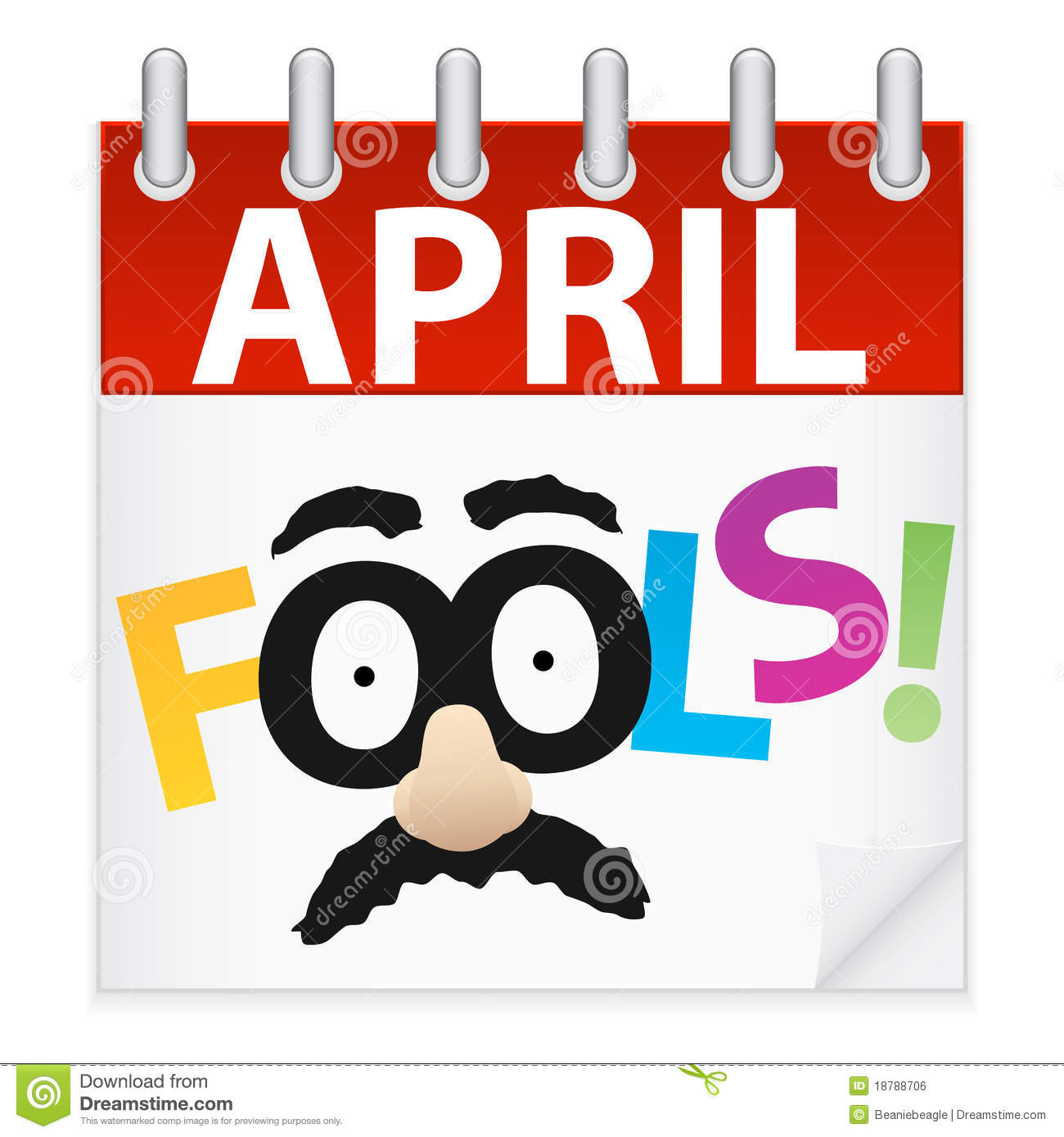 April Fools Day Funny Face Calendar Picture