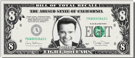 Arnold Schwarzenegger Face On 8 Dollars Funny Image
