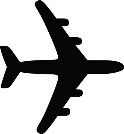 Awesome Silhouette Airplane Tattoo Stencil