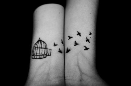 Birds Flying From Cage Tattoos On Wrists