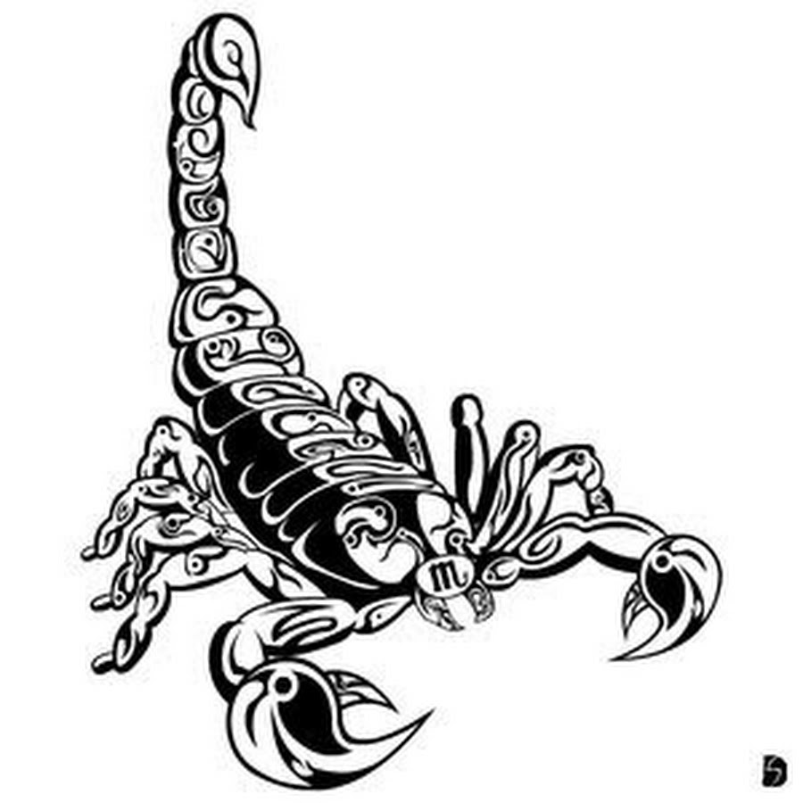 Black 3D Scorpion Tattoo Stencil