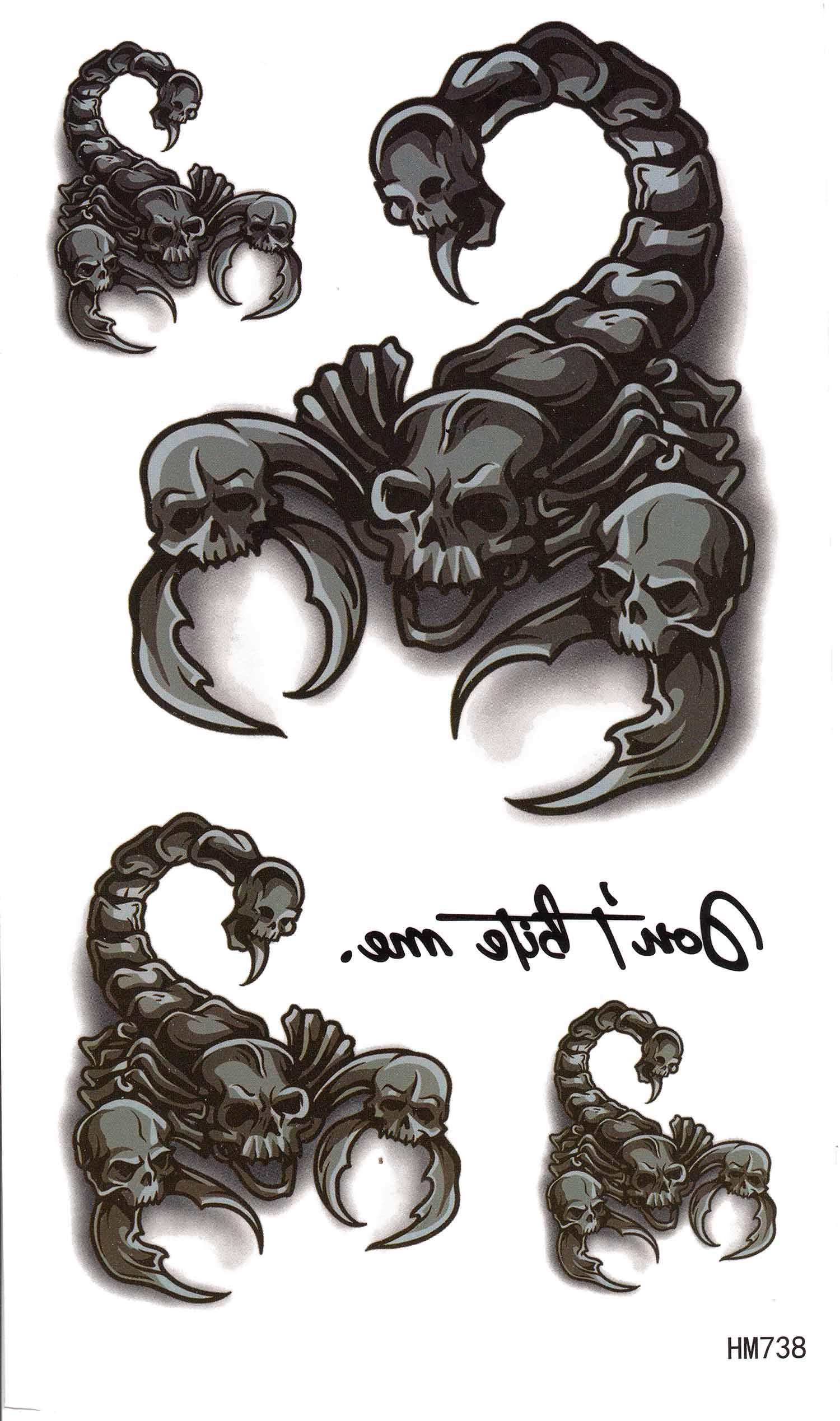 Black Skull Scorpion Tattoo Design