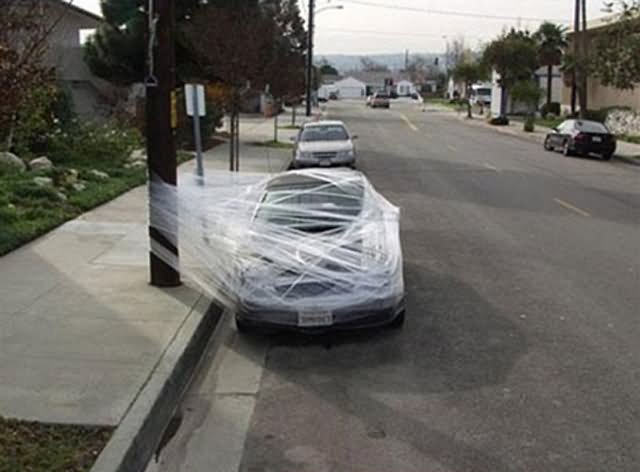 Car Wrapped With Duct Tape April Fools Day Prank
