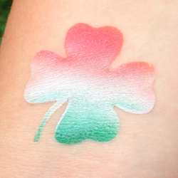 Colorful Airbrush Clover Leaf Tattoo Design