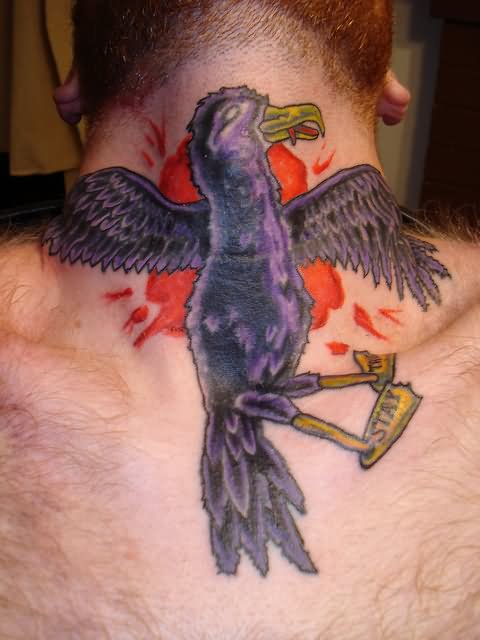 Cool Albatross Tattoo On Back Neck