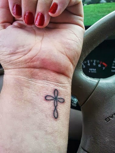 Cross Wrist Tattoo Design For Girls