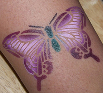 Cute Airbrush Butterfly Tattoo Design For Arm