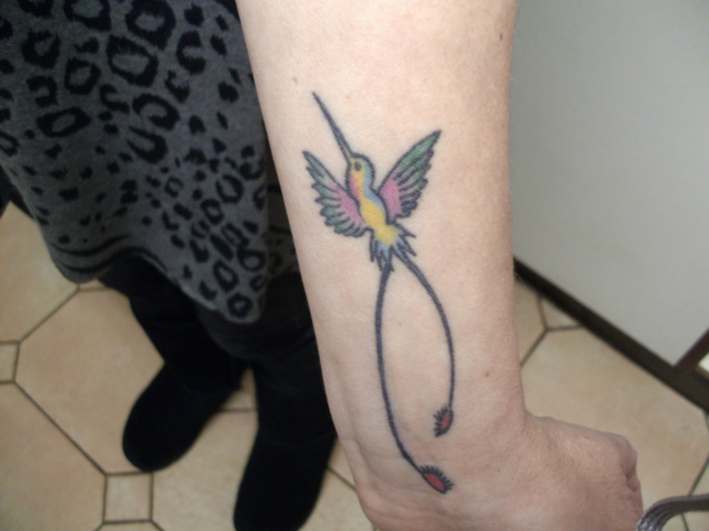 Cute Phoenix Bird Tattoo On Left Wrist