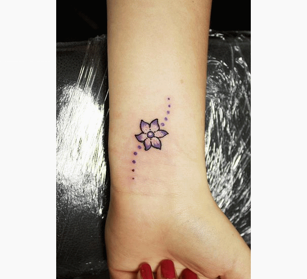 Cute Wrist Tattoo Flower For Girls