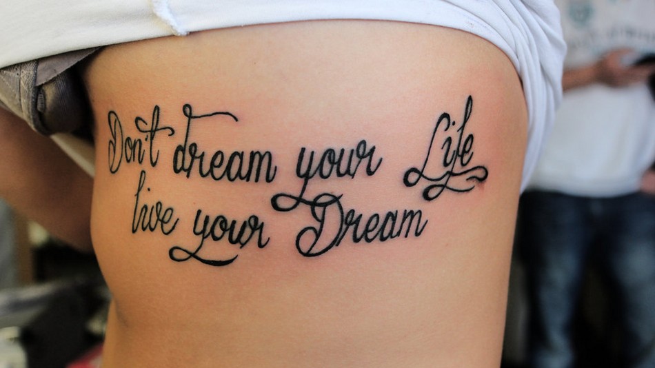 Don't Dream Your Life Live Your Life Side Rib Quote Tattoo