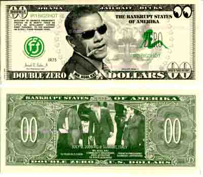 Double Zero Funny Obama On Dollars