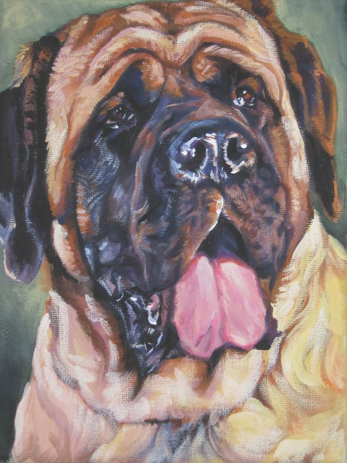 English Mastiff Dog Painting
