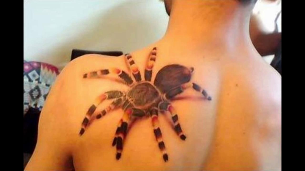Fantastic 3D Spider Tattoo On Left Back Shoulder