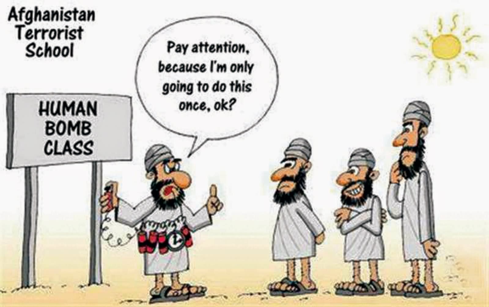 Funny Afghanistan Terrorist School Cartoons Image