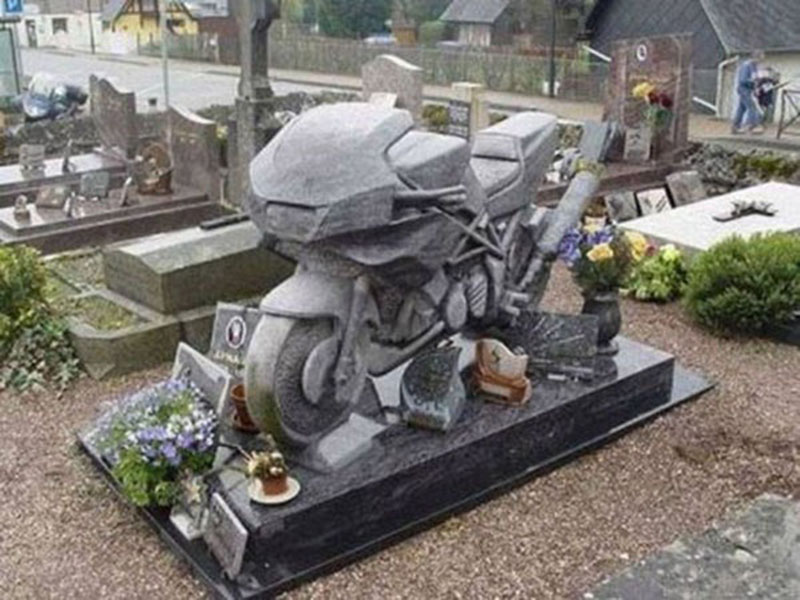 Funny Bike Shape Tombstone Picture