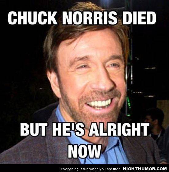 Funny Chuck Norris Died Meme Image