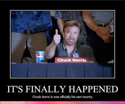 Funny Chuck Norris Is now Officially Hi Own Country