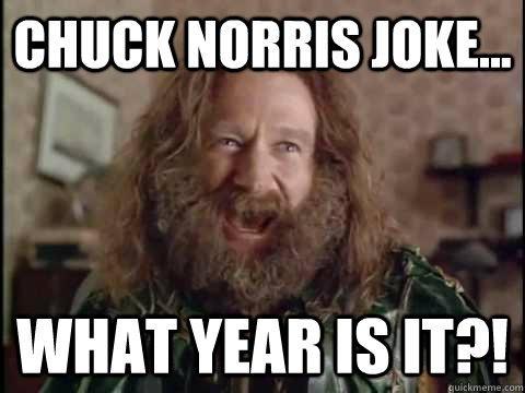 Funny Chuck Norris Joke What Year Is It Meme Image