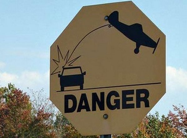 Funny Dangerous Area Sign Board Image