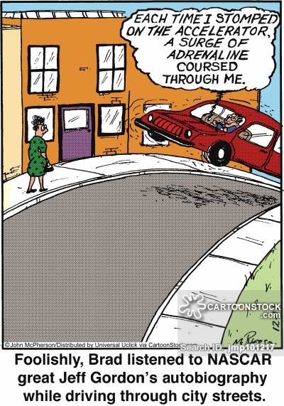 Funny Dangerous Driver Cartoon Image