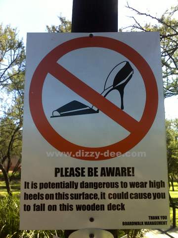 Funny Dangerous Sign Board For High Heel Sandal
