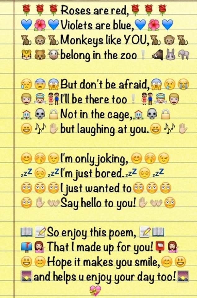 Funny Emoticons Poem Image