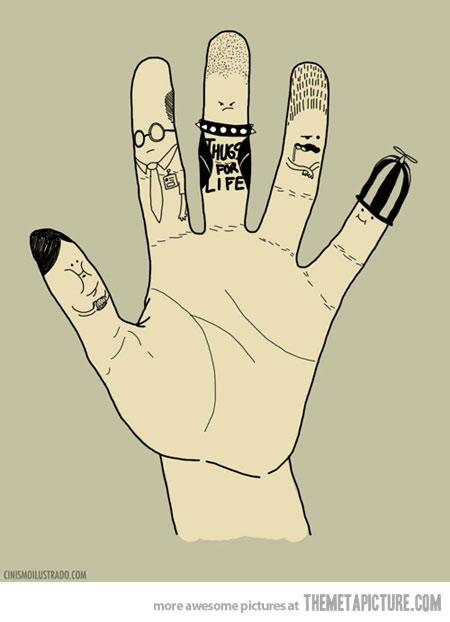 Funny Hand Fingers Personality Art Picture