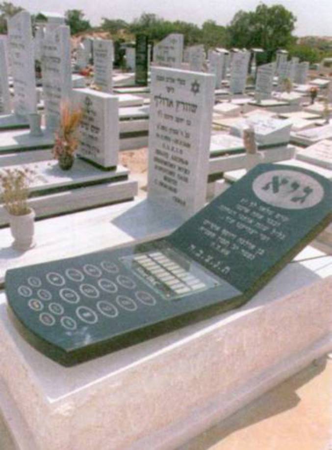 Funny Mobile Shape Tombstone Picture
