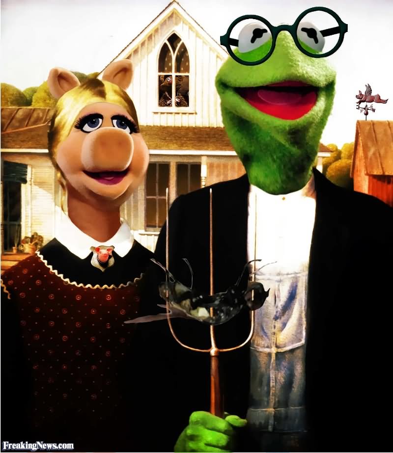 Funny Muppet American Gothic Image