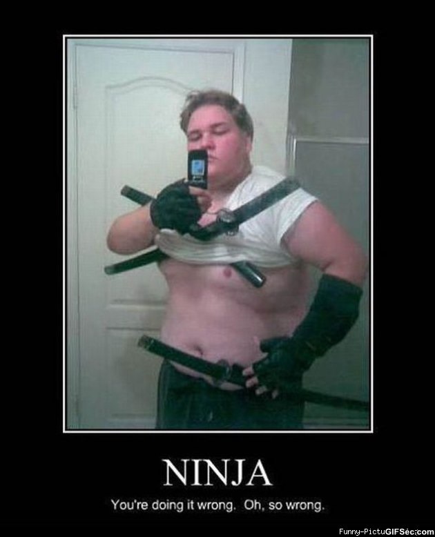 Funny Ninja Boy Taking Selfie