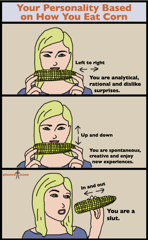 Funny Personality Based How To Eat Corn Image