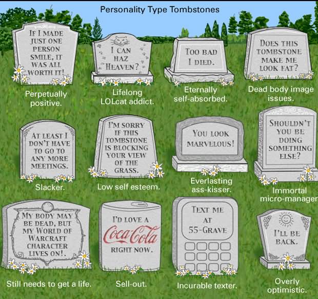 Funny Personality Tombstone Image