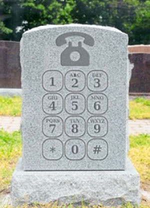 Funny Phone Shape Tombstone Image