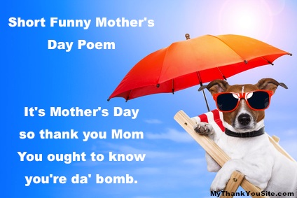 Funny Short Mothers Day Poem Image