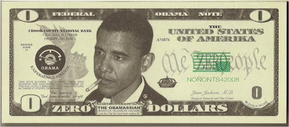 Funny Smoking Obama On Zero Dollars