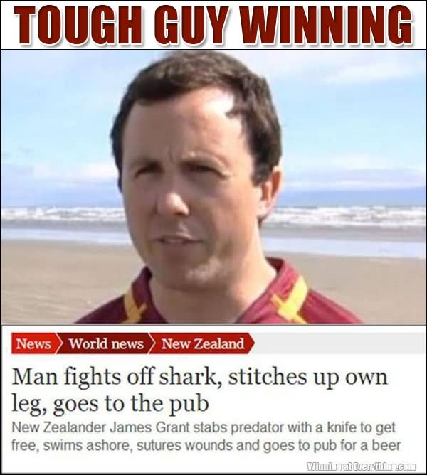 Funny Tough Guy Winning Picture