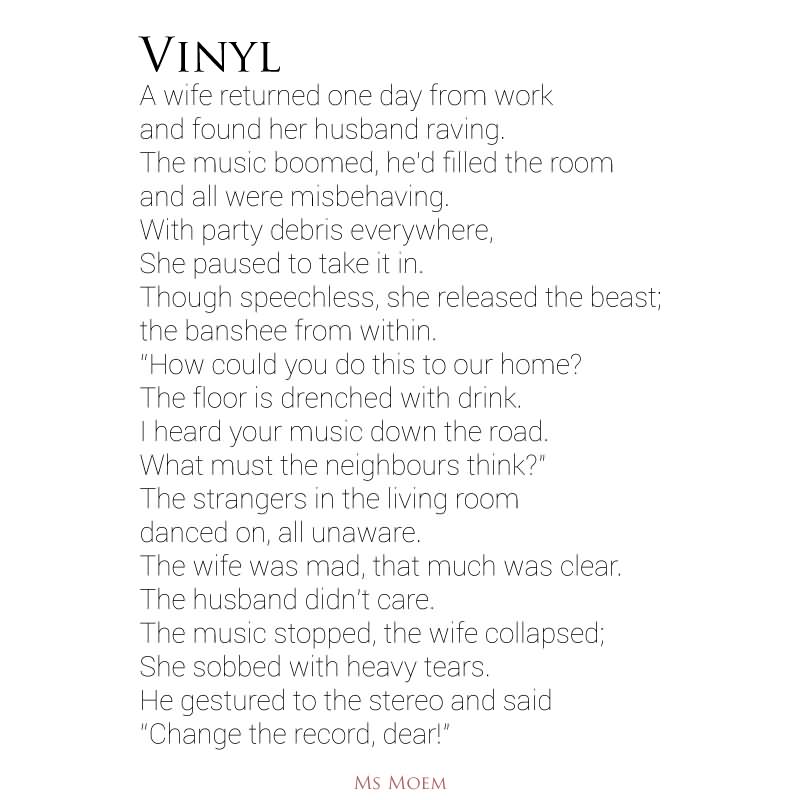 Funny Vinyl Poem Image