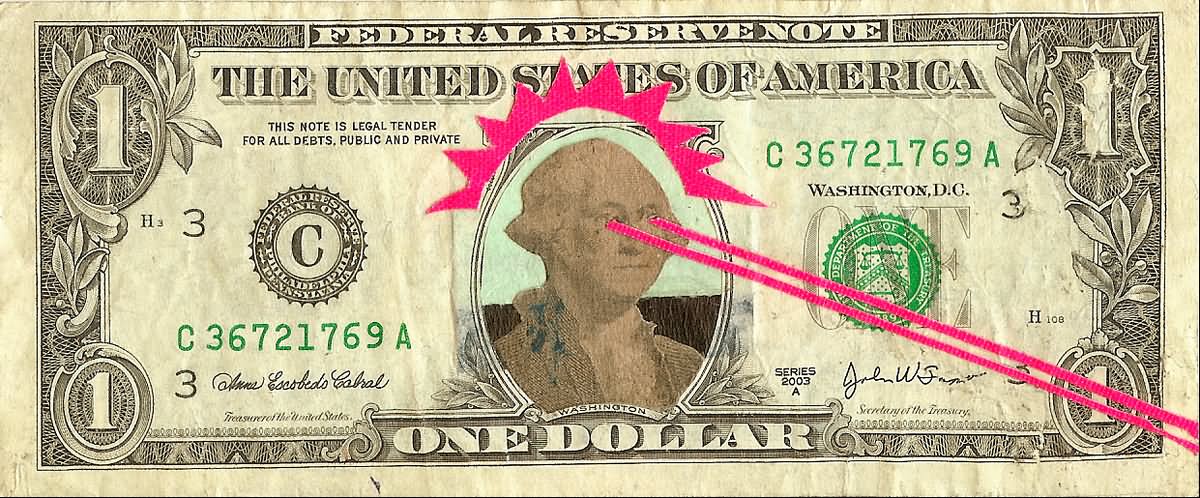 George Washington Laser Eyes Funny Dollar Money Image