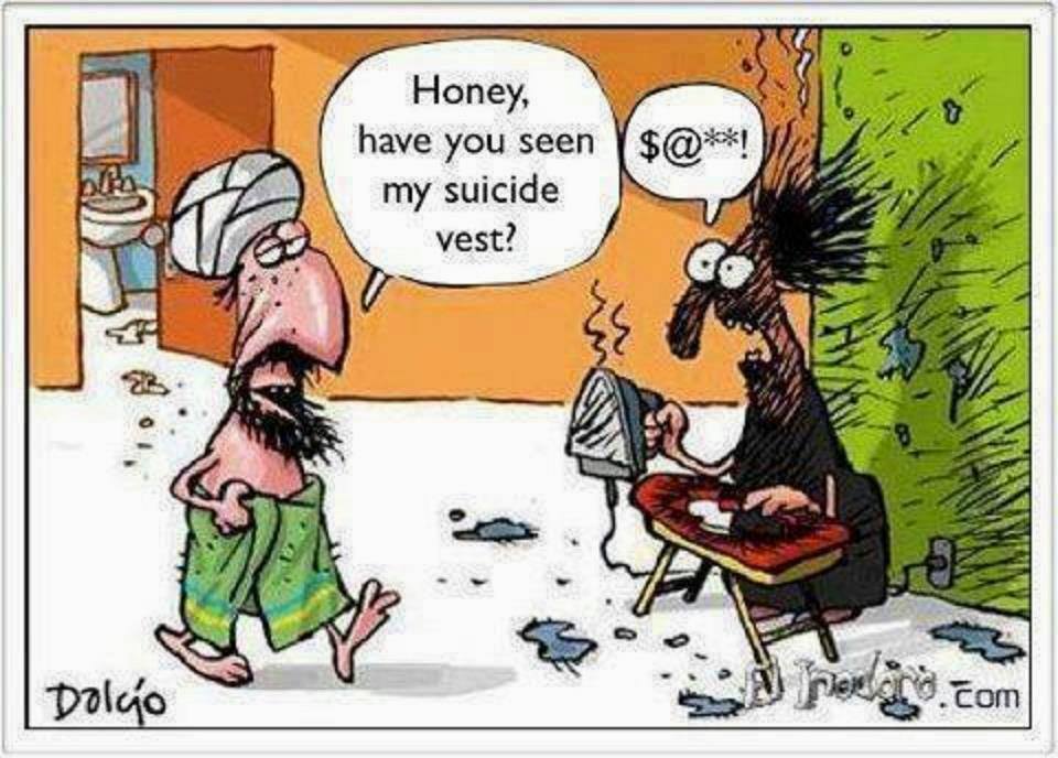Honey Have You Seen my Suicide Vest Funny Terrorist Cartoons Image