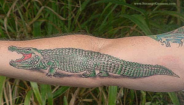Inspiring Alligator Tattoo Design For Full Sleeve