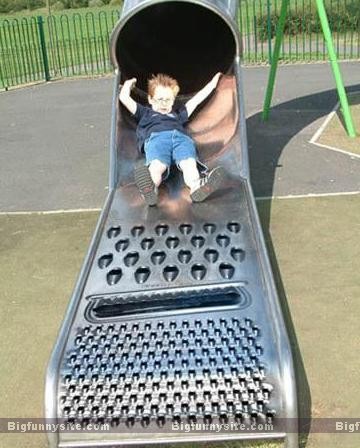 Kid Dangerous Slide Funny Picture
