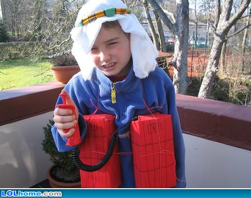 Kid With Funny Bomb Jacket Picture