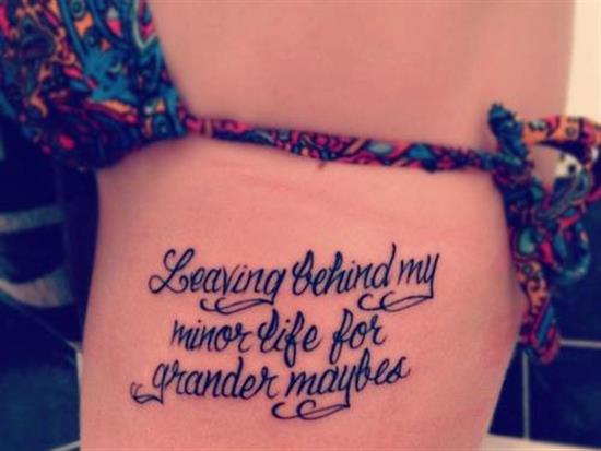 Life Quote Tattoo On Side For Girls