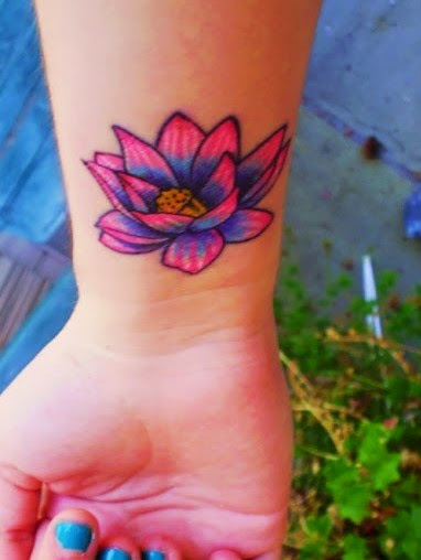 Lotus Flower Wrist Tattoo Idea